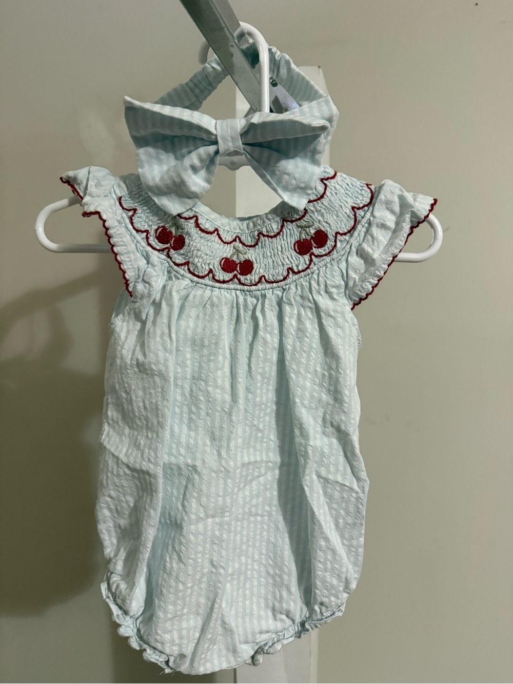 Floral Threads Smocked Romper & Headband